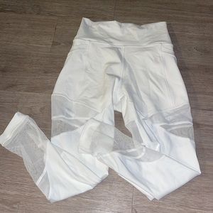 White Mesh and Pocket Lululemon Leggings